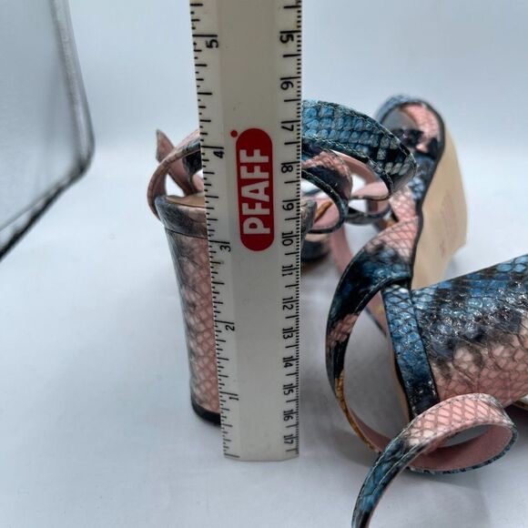 Silent D Anthropologie Ankle Strap Strappy Snakeskin Heels 36 - Picture 8 of 10